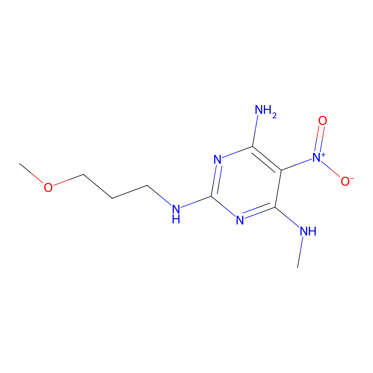 N2-(3-methoxypropyl)-N4-methyl-5-nitropyrimidine-2,4,6-triamine molecular structure, CAS 682776-62-1