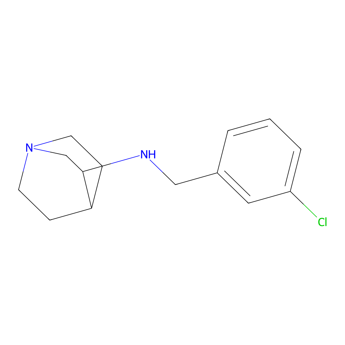 N-[(3-chlorophenyl)methyl]-1-azabicyclo[2.2.2]octan-3-amine molecular structure, CAS 682778-37-6