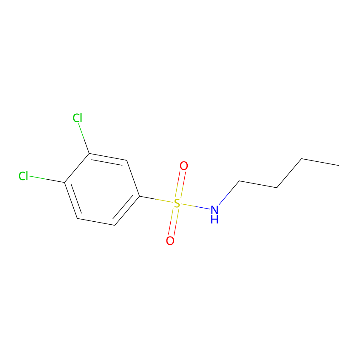 N-butyl-3,4-dichlorobenzenesulfonamide molecular structure, CAS 682784-71-0