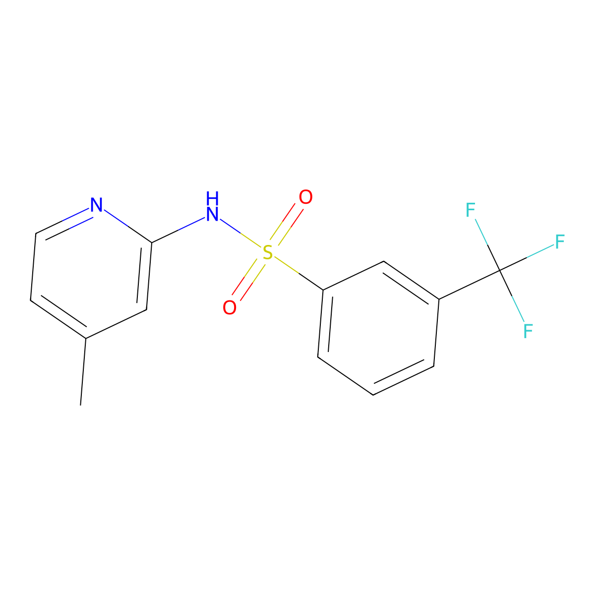 N-(4-methyl-2-pyridinyl)-3-(trifluoromethyl)benzenesulfonamide molecular structure, CAS 682786-26-1