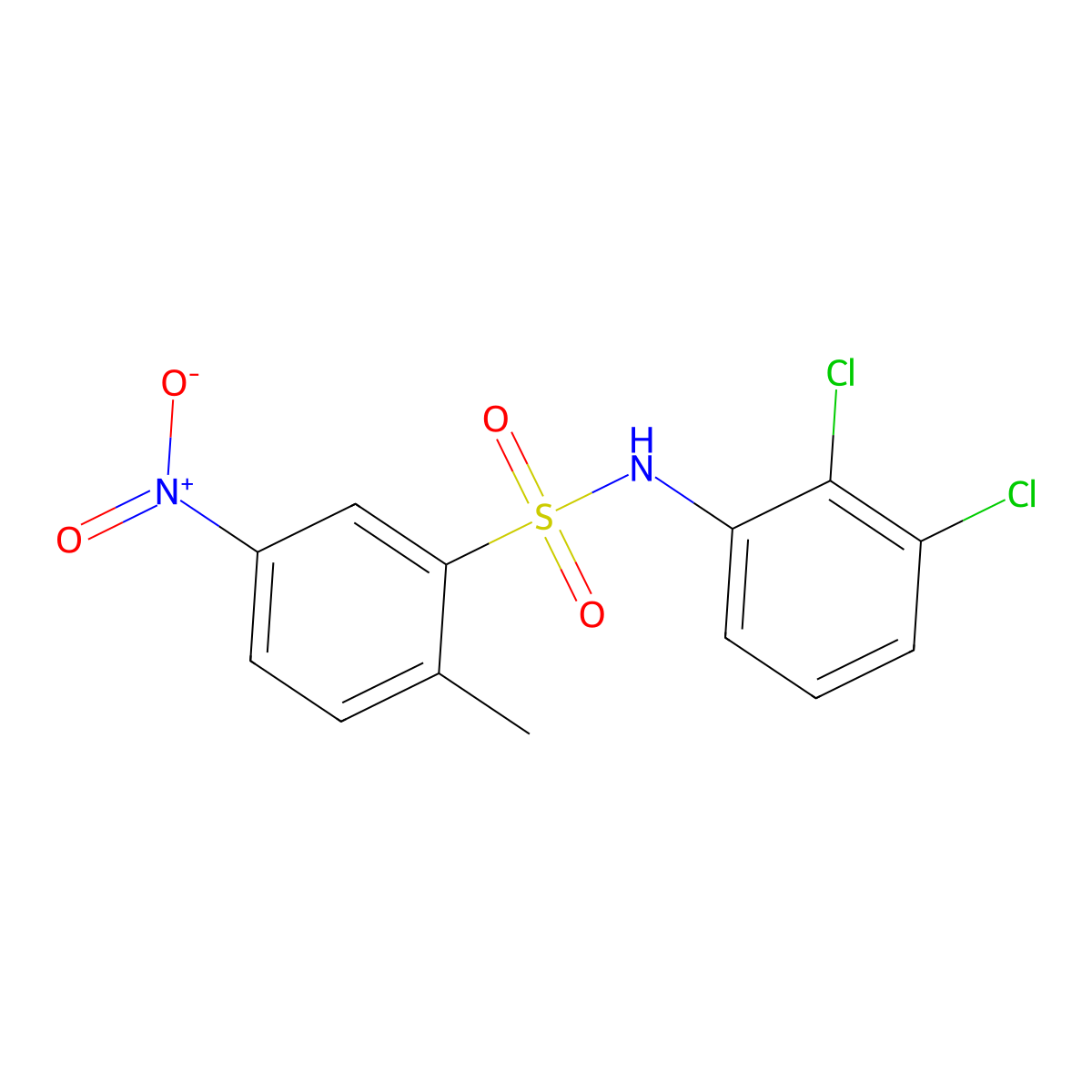 N-(2,3-dichlorophenyl)-2-methyl-5-nitrobenzenesulfonamide molecular structure, CAS 682787-78-6