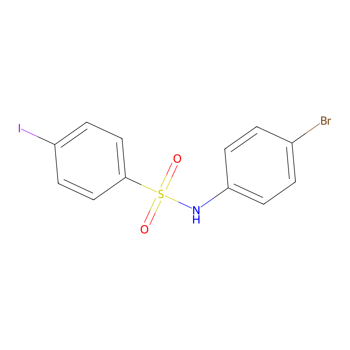 N-(4-bromophenyl)-4-iodobenzenesulfonamide molecular structure, CAS 682788-58-5