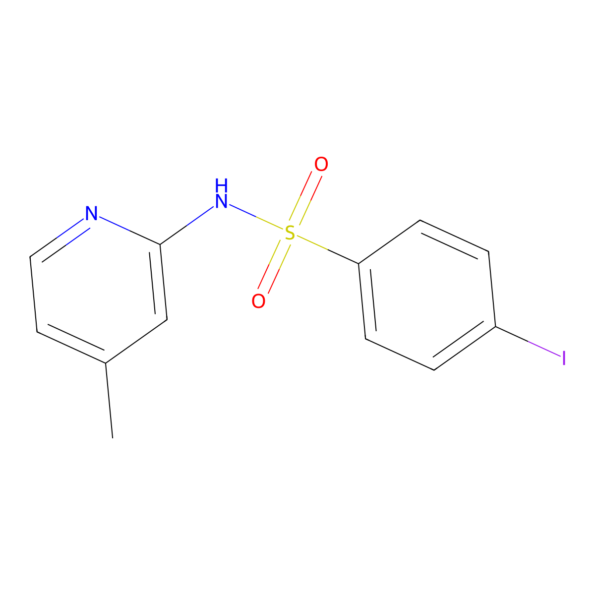 4-iodo-N-(4-methyl-2-pyridinyl)benzenesulfonamide molecular structure, CAS 682788-64-3