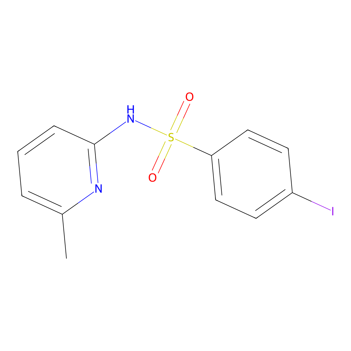 4-iodo-N-(6-methylpyridin-2-yl)benzenesulfonamide molecular structure, CAS 682788-66-5
