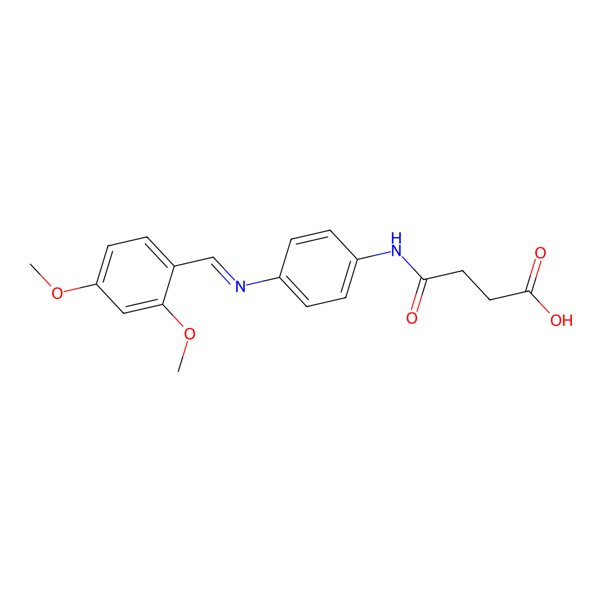 (E)-4-((4-((2,4-dimethoxybenzylidene)amino)phenyl)amino)-4-oxobutanoic acid molecular structure, CAS 682788-71-2