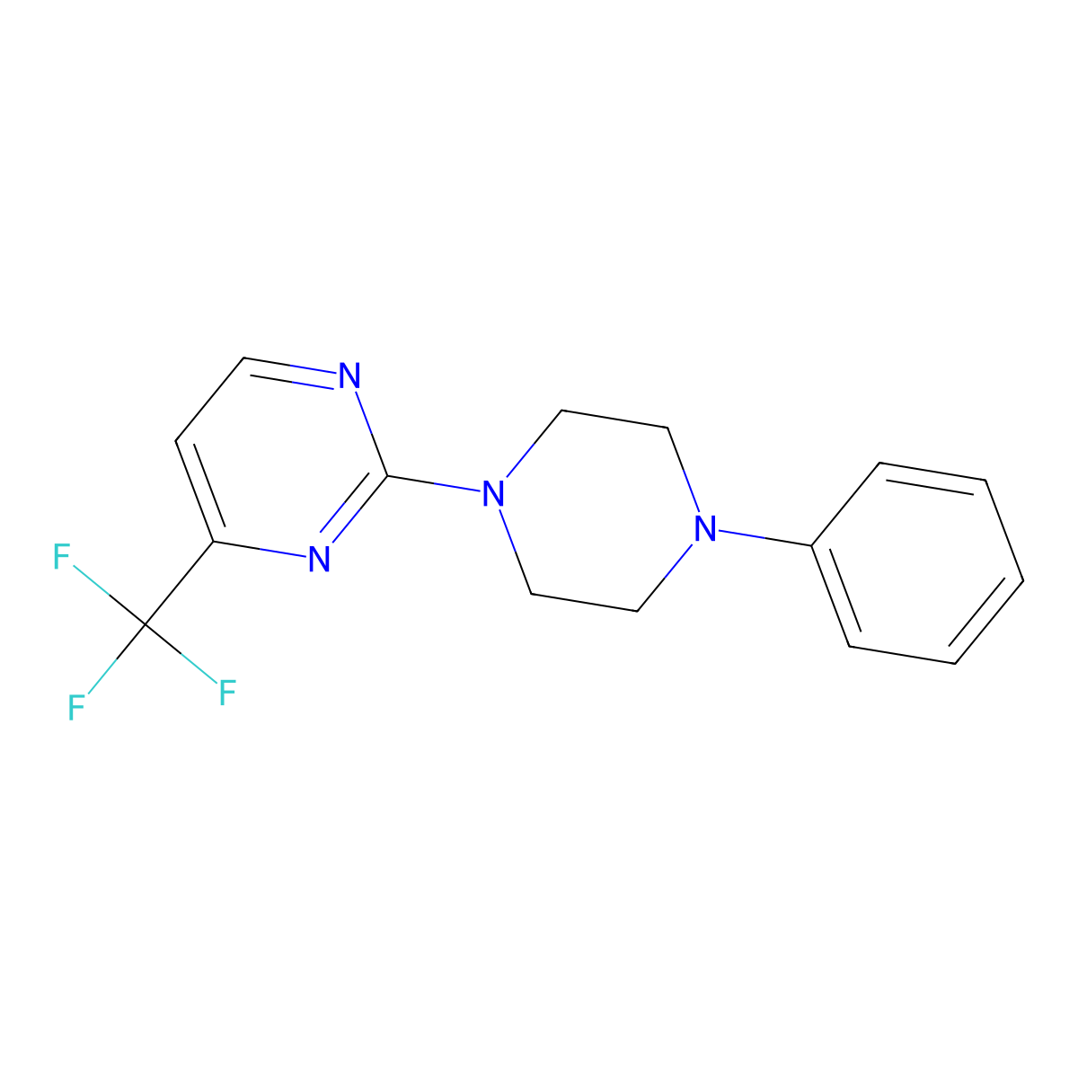 2-(4-Phenylpiperazin-1-yl)-4-(trifluoromethyl)pyrimidine molecular structure, CAS 682789-65-7