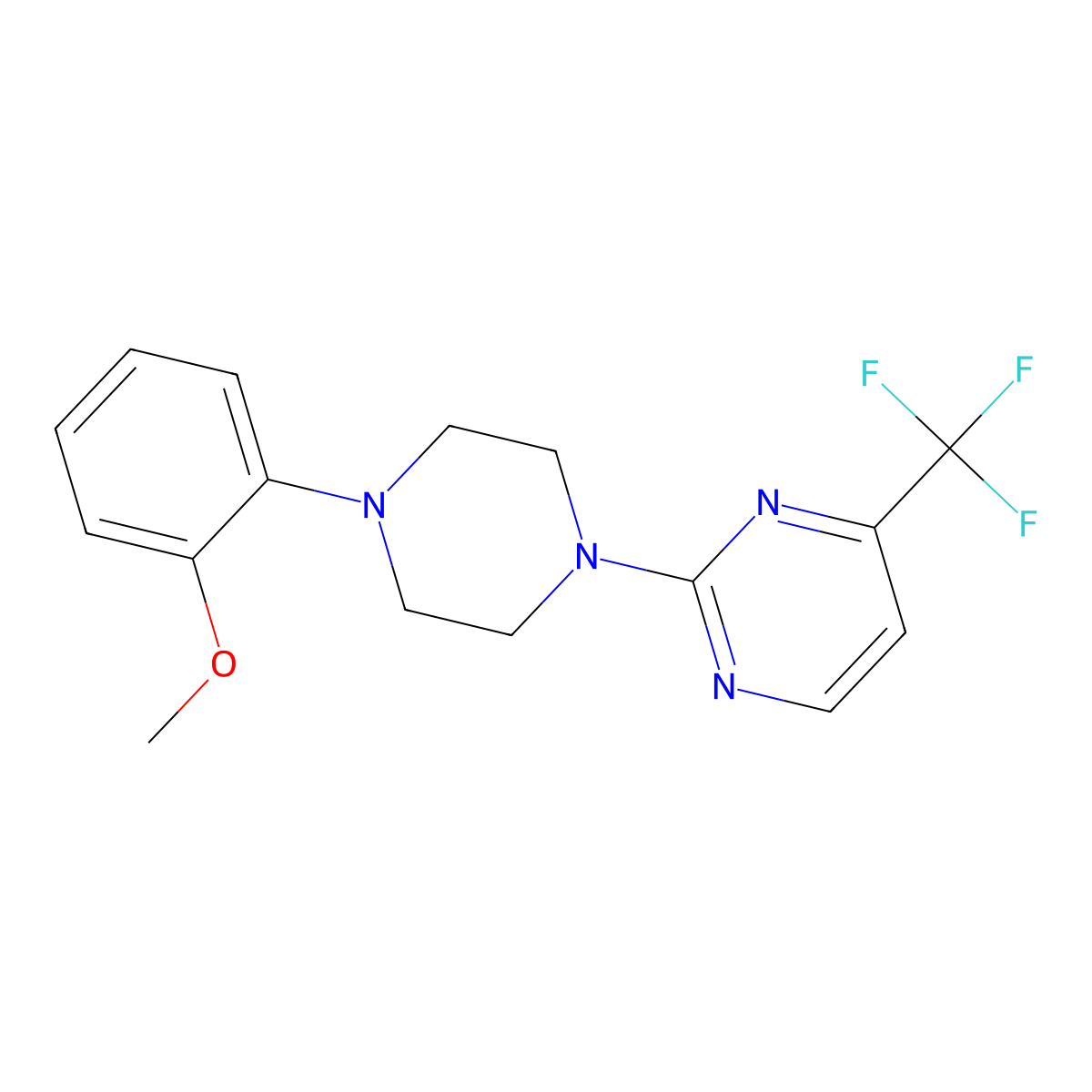 2-[4-(2-Methoxyphenyl)piperazin-1-yl]-4-(trifluoromethyl)pyrimidine molecular structure, CAS 682789-77-1