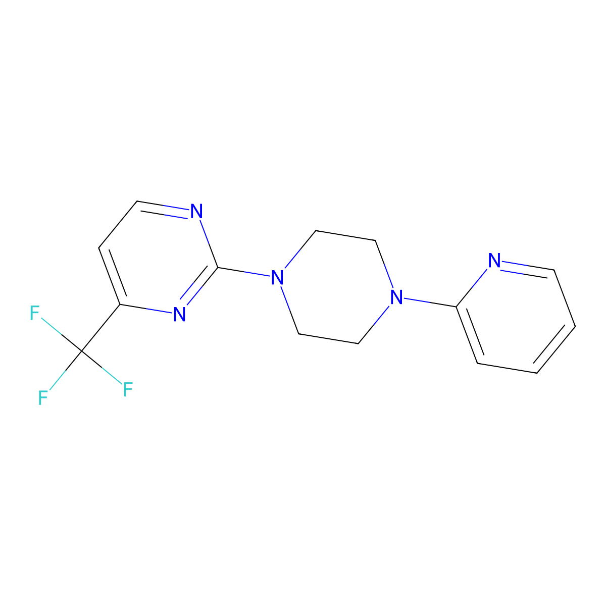 2-[4-(Pyridin-2-yl)piperazin-1-yl]-4-(trifluoromethyl)pyrimidine molecular structure, CAS 682789-85-1