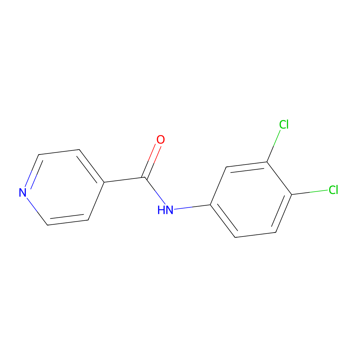 N-(3,4-dichlorophenyl)pyridine-4-carboxamide molecular structure, CAS 68279-84-5