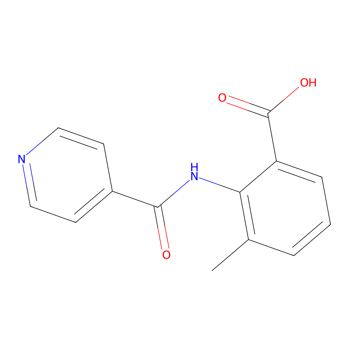 3-Methyl-2-(pyridine-4-amido)benzoic acid molecular structure, CAS 68279-85-6