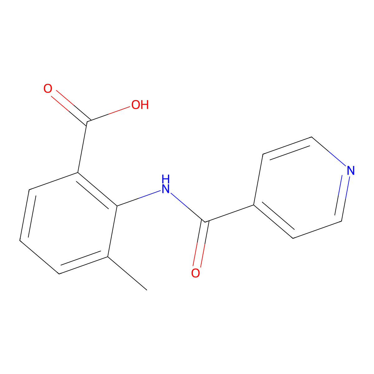 3-Methyl-2-(pyridine-4-amido)benzoic acid molecular structure, CAS 68279-85-6