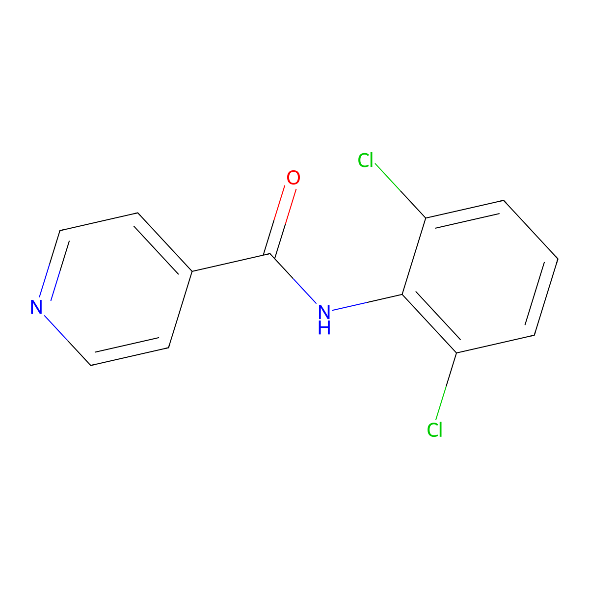 N-(2,6-dichlorophenyl)pyridine-4-carboxamide molecular structure, CAS 68279-87-8