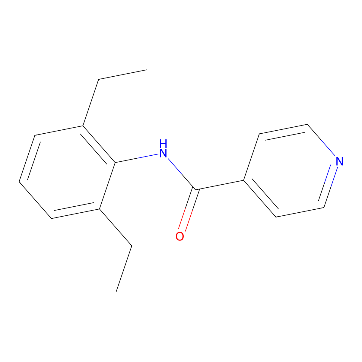 N-(2,6-diethylphenyl)pyridine-4-carboxamide molecular structure, CAS 68279-90-3