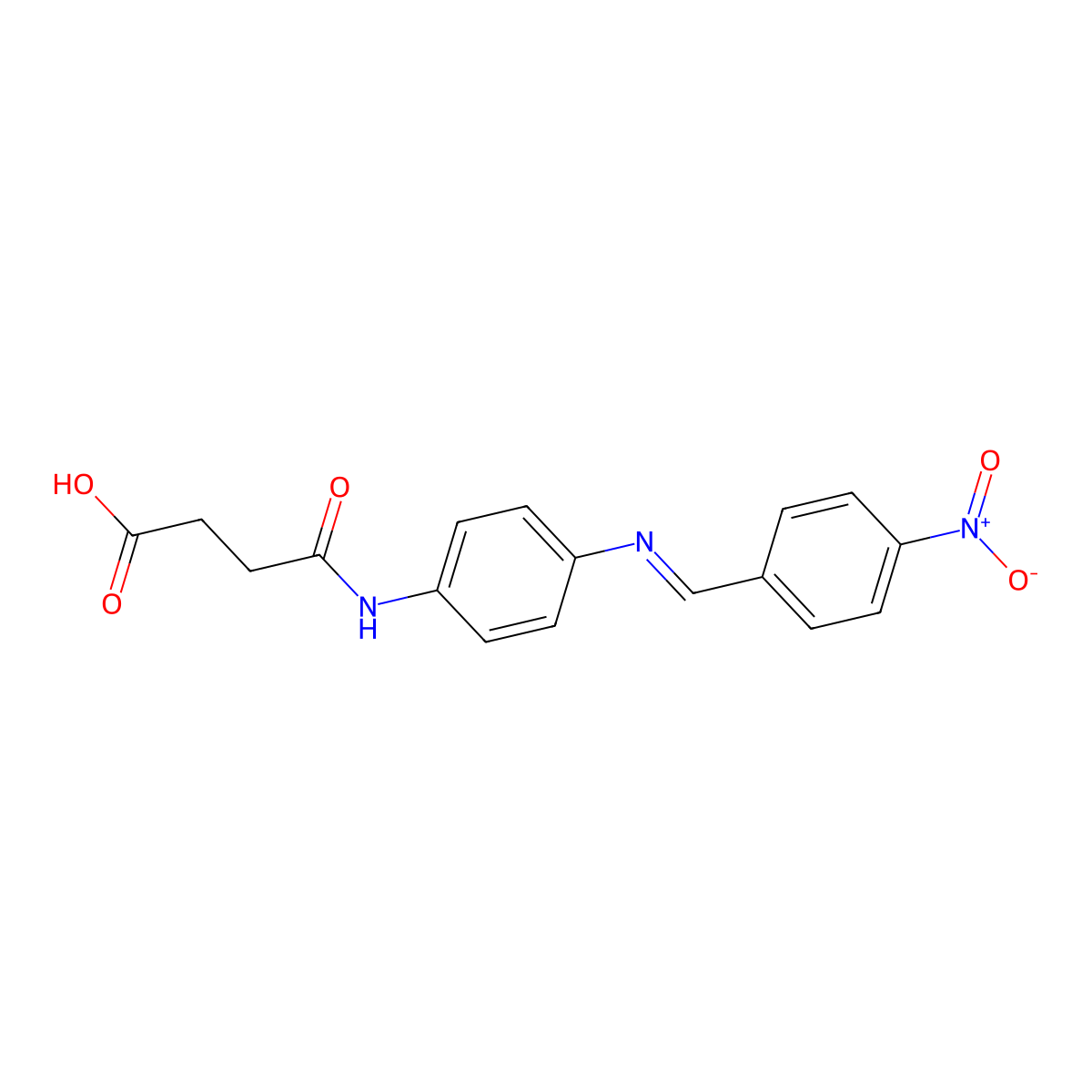 (E)-4-((4-((4-nitrobenzylidene)amino)phenyl)amino)-4-oxobutanoic acid molecular structure, CAS 682790-71-2