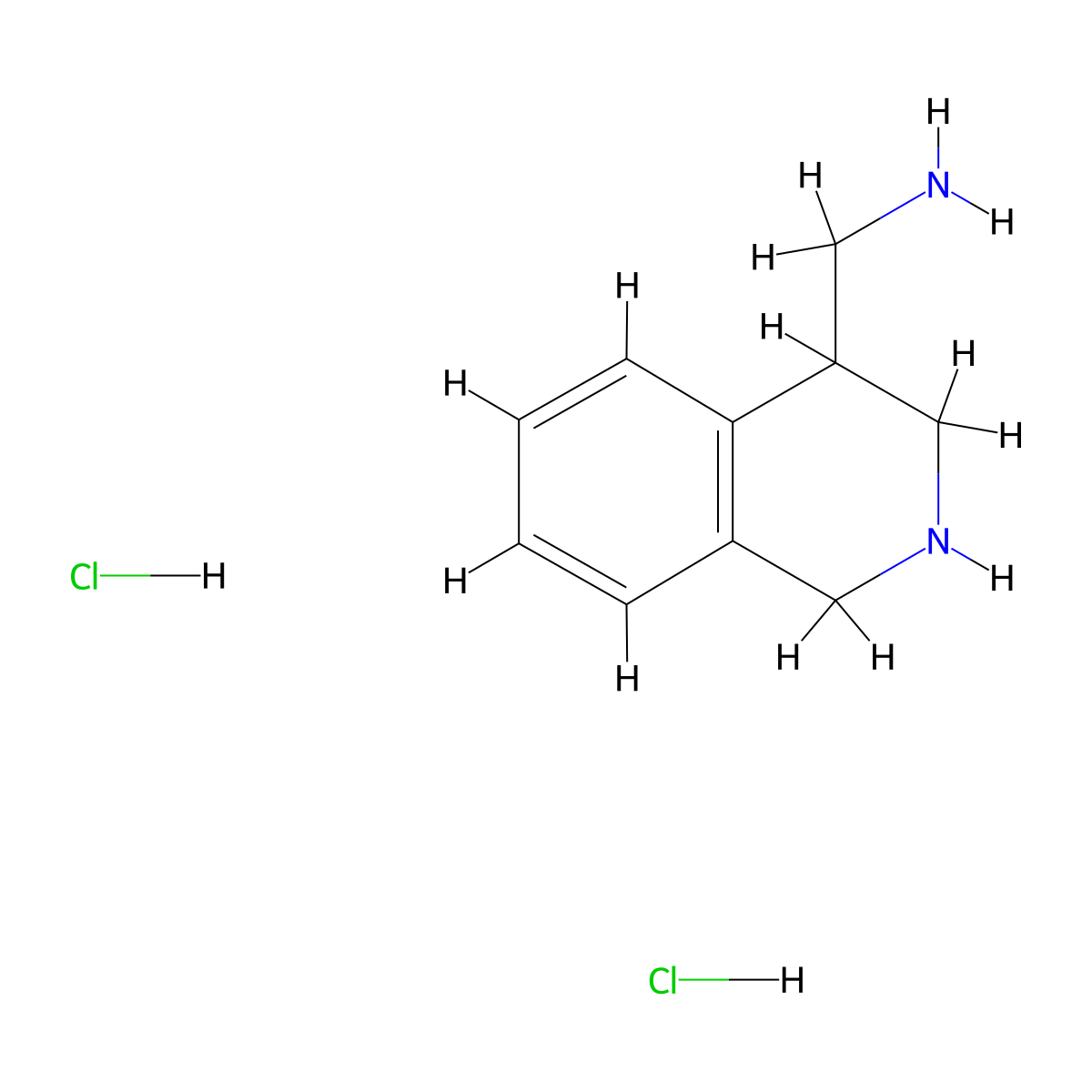 (1,2,3,4-Tetrahydroisoquinolin-4-yl)methanamine dihydrochloride molecular structure, CAS 6828-18-8