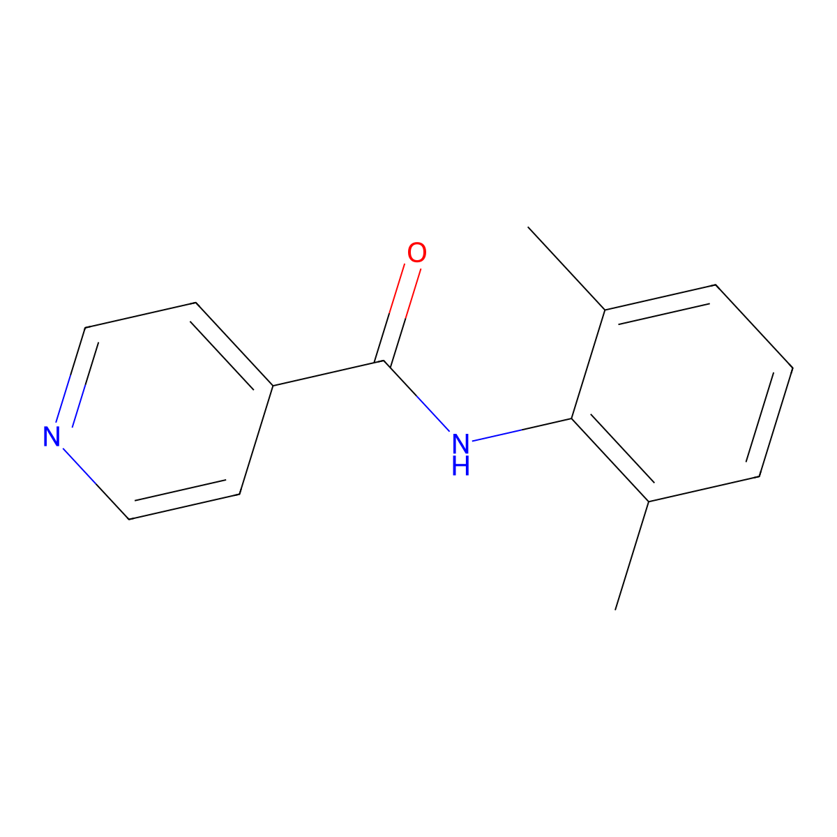 N-(2,6-dimethylphenyl)pyridine-4-carboxamide molecular structure, CAS 68280-05-7