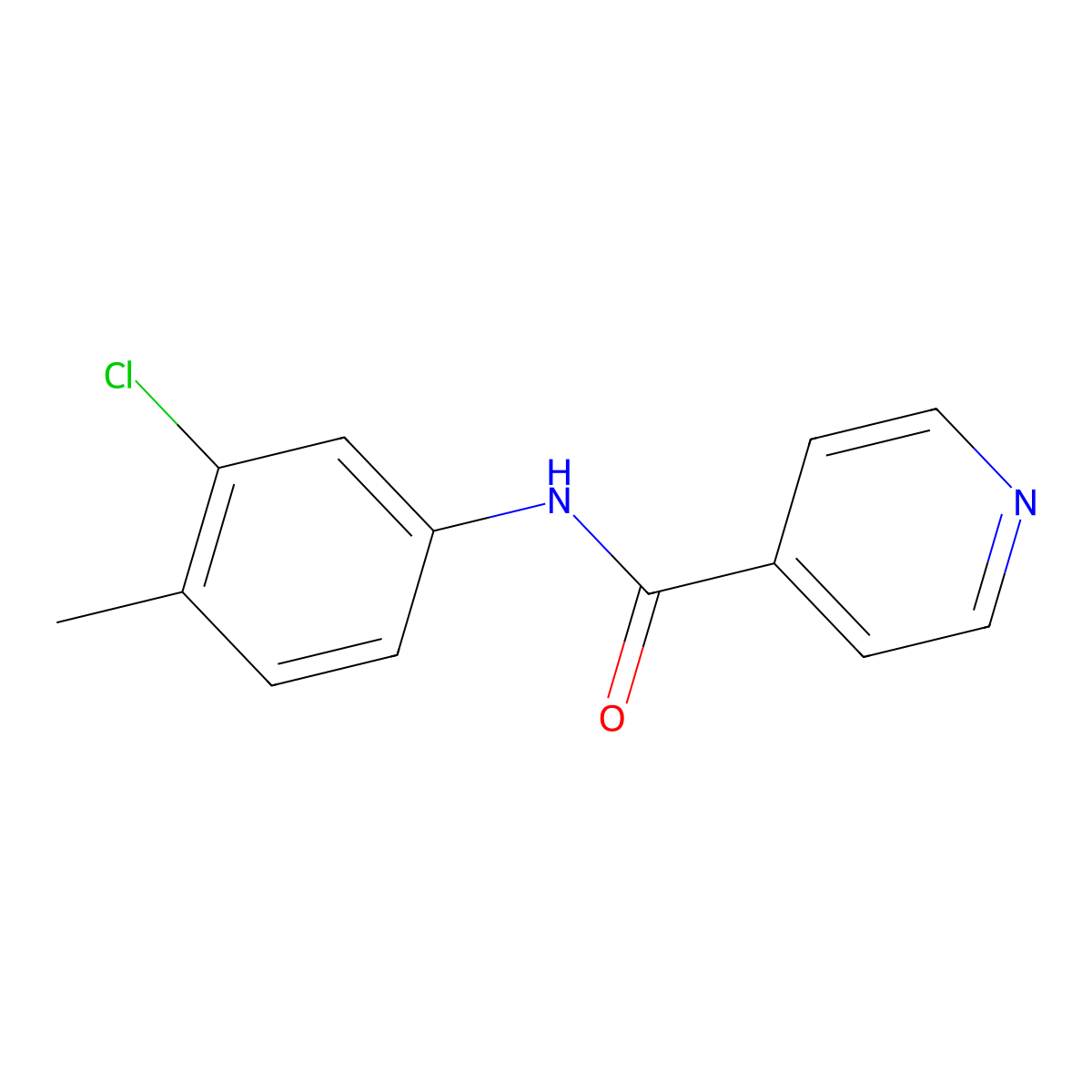 N-(3-Chloro-4-methylphenyl)-4-pyridinecarboxamide molecular structure, CAS 68280-06-8