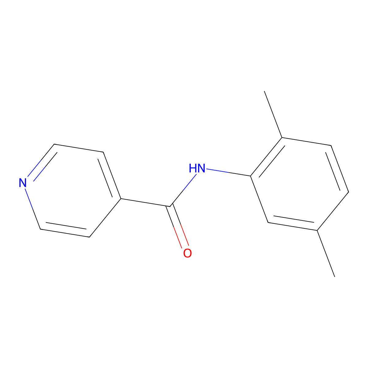 N-(2,5-dimethylphenyl)pyridine-4-carboxamide molecular structure, CAS 68280-20-6