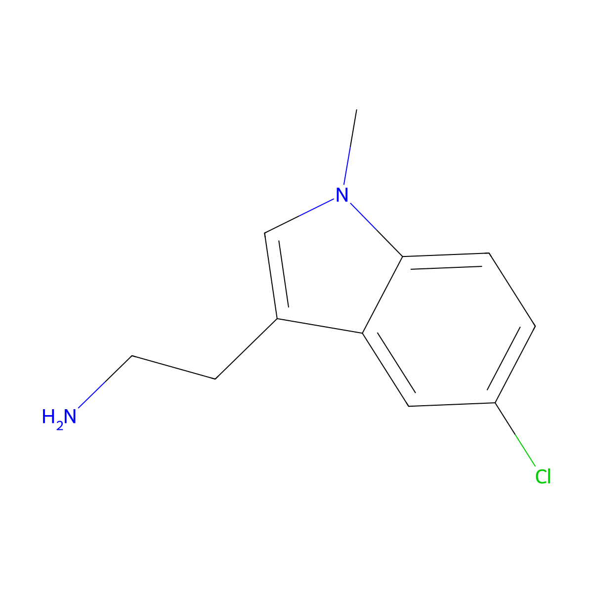 2-(5-Chloro-1-methyl-1H-indol-3-yl)-ethylamine molecular structure, CAS 682802-84-2