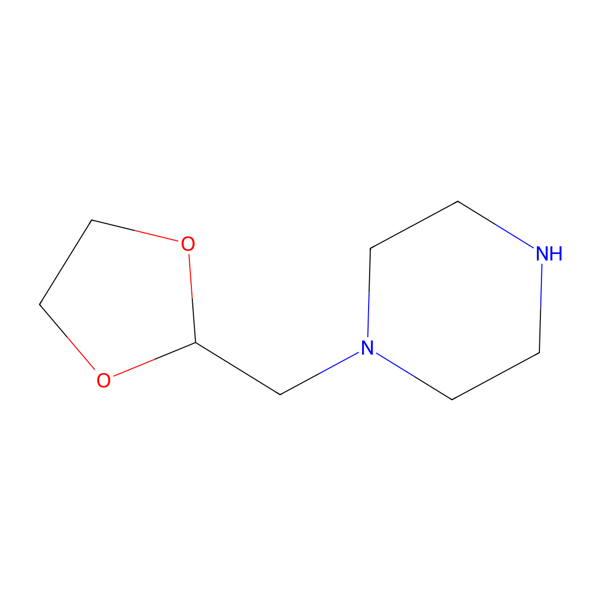 1-(1,3-Dioxolan-2-ylmethyl)piperazine molecular structure, CAS 682802-92-2