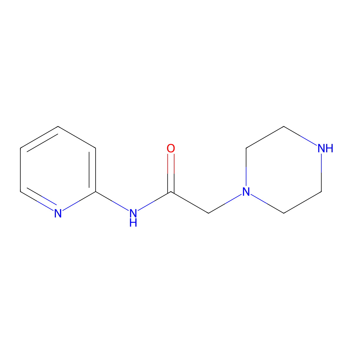 N-2-Pyridinyl-1-piperazineacetamide molecular structure, CAS 682802-93-3