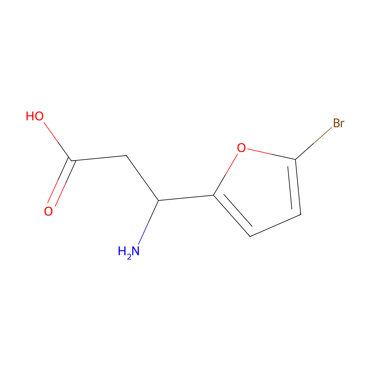 3-Amino-3-(5-bromofuran-2-yl)propanoic acid molecular structure, CAS 682803-05-0