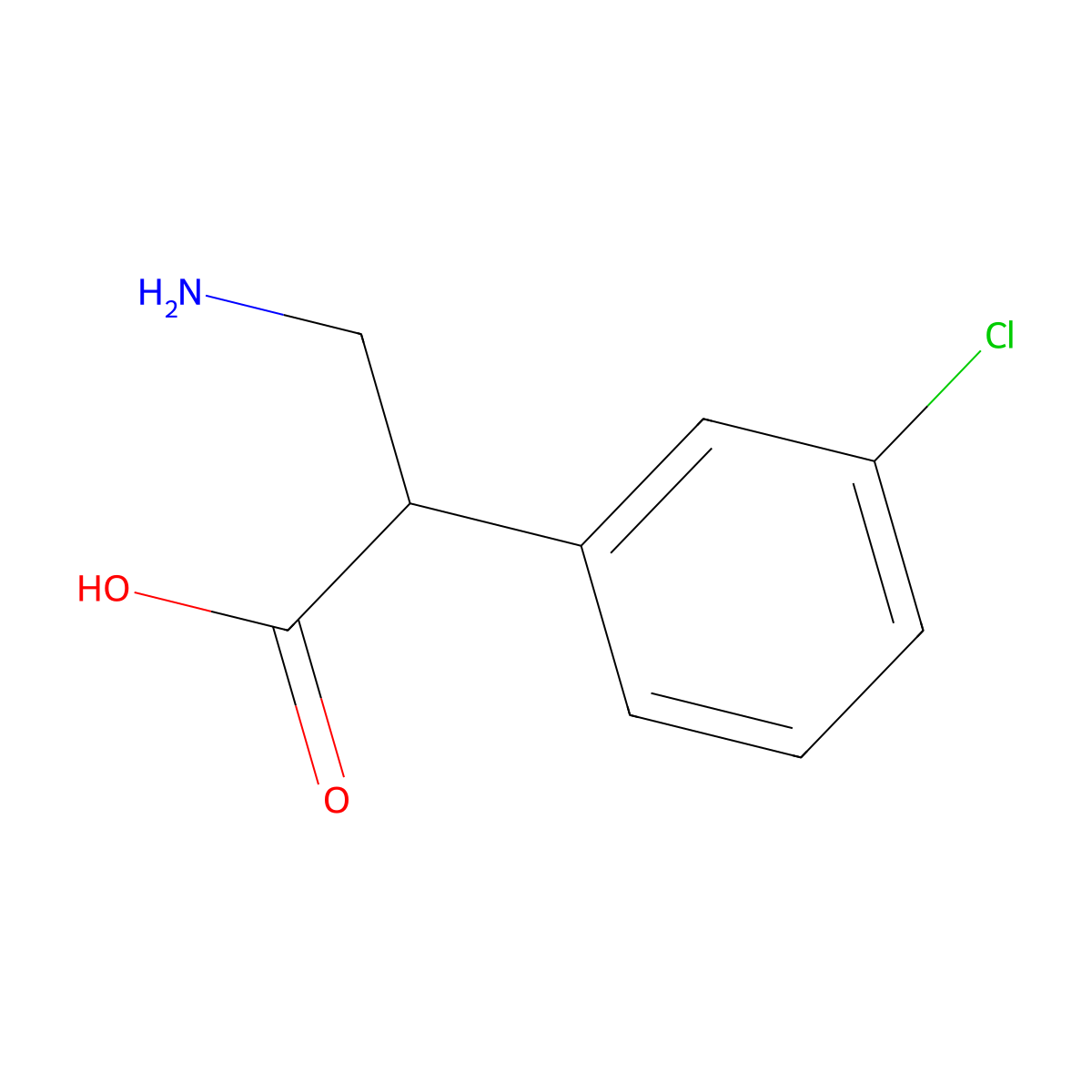 3-Amino-2-(3-chlorophenyl)propanoic acid molecular structure, CAS 682803-10-7