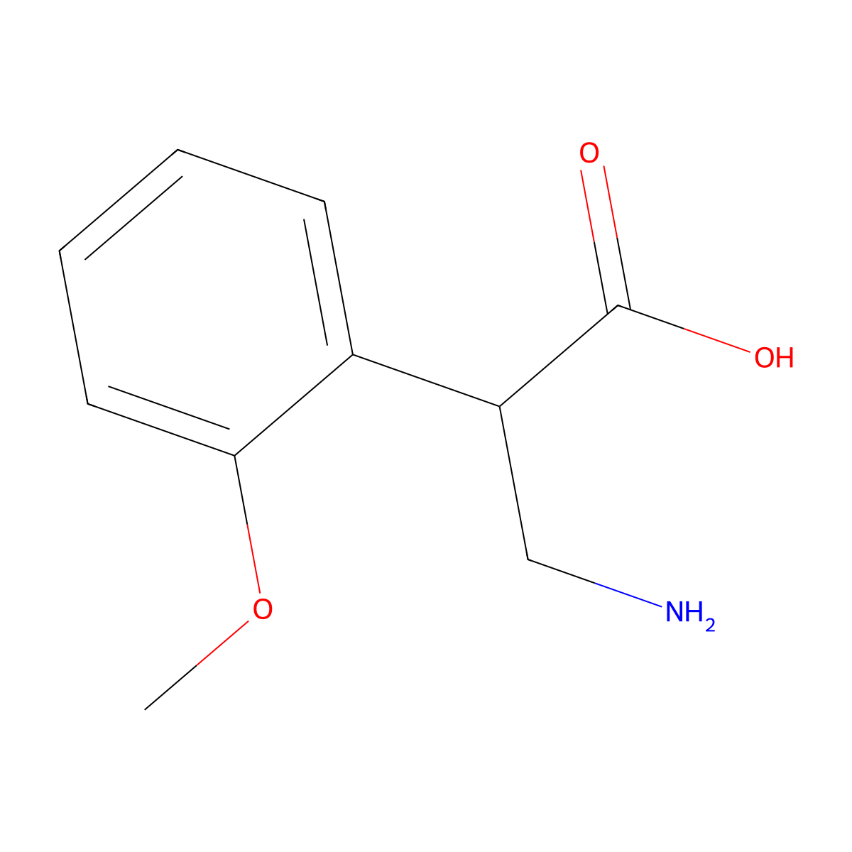 3-Amino-2-(2-methoxyphenyl)propanoic acid molecular structure, CAS 682803-11-8
