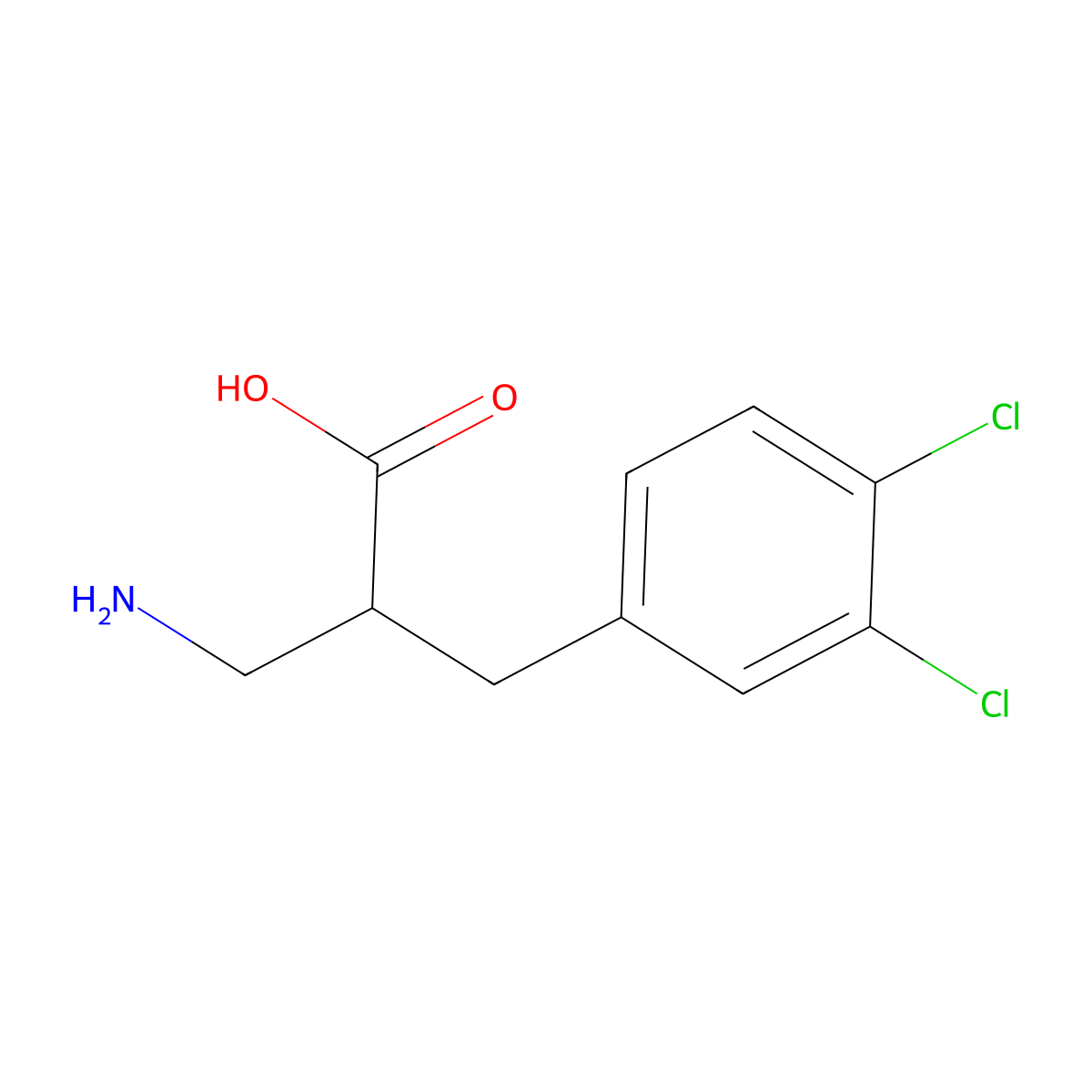 3-Amino-2-(3,4-dichlorobenzyl)propanoic acid molecular structure, CAS 682803-15-2