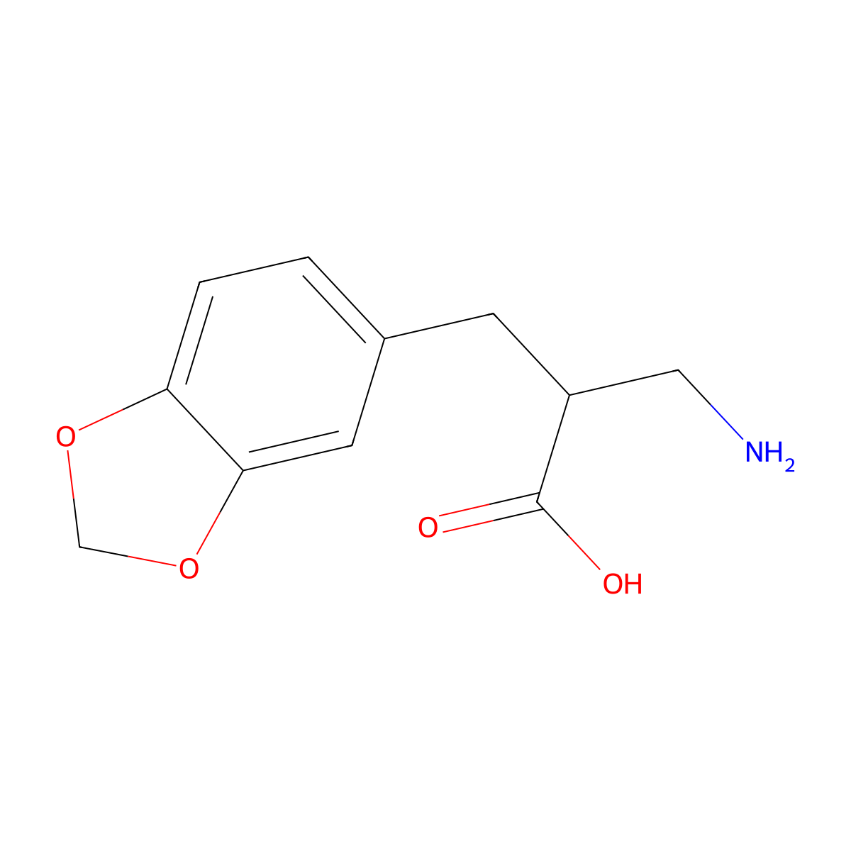 3-Amino-2-(benzo[D][1,3]dioxol-5-ylmethyl)propanoic acid molecular structure, CAS 682803-41-4