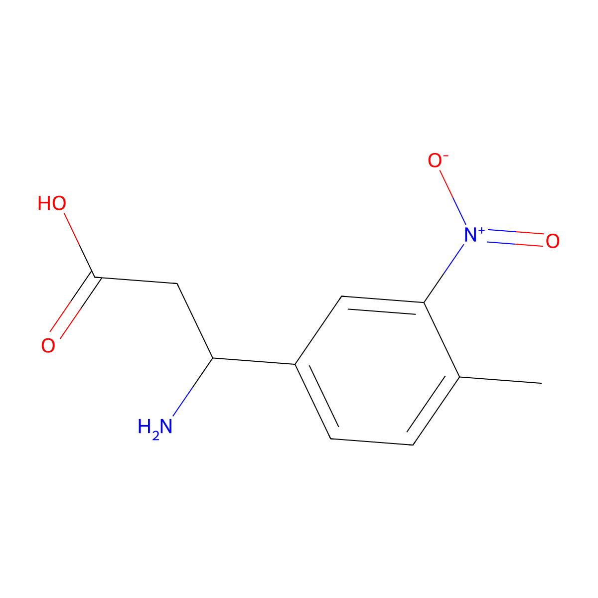3-Amino-3-(4-methyl-3-nitrophenyl)propanoic acid molecular structure, CAS 682803-61-8