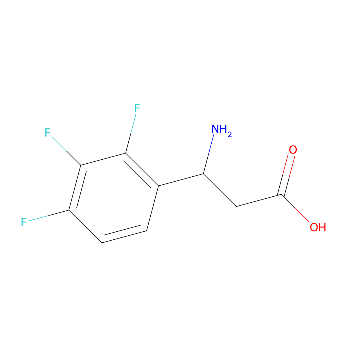 3-Amino-3-(2,3,4-trifluorophenyl)propanoic acid molecular structure, CAS 682803-69-6