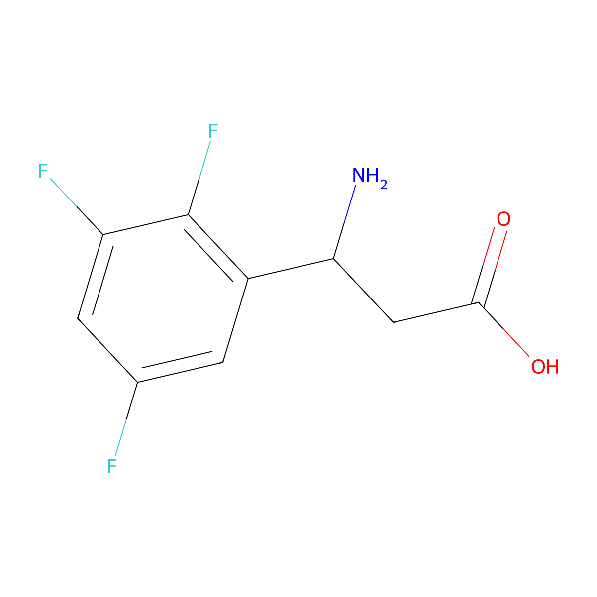3-Amino-3-(2,3,5-trifluorophenyl)propanoic acid molecular structure, CAS 682803-76-5