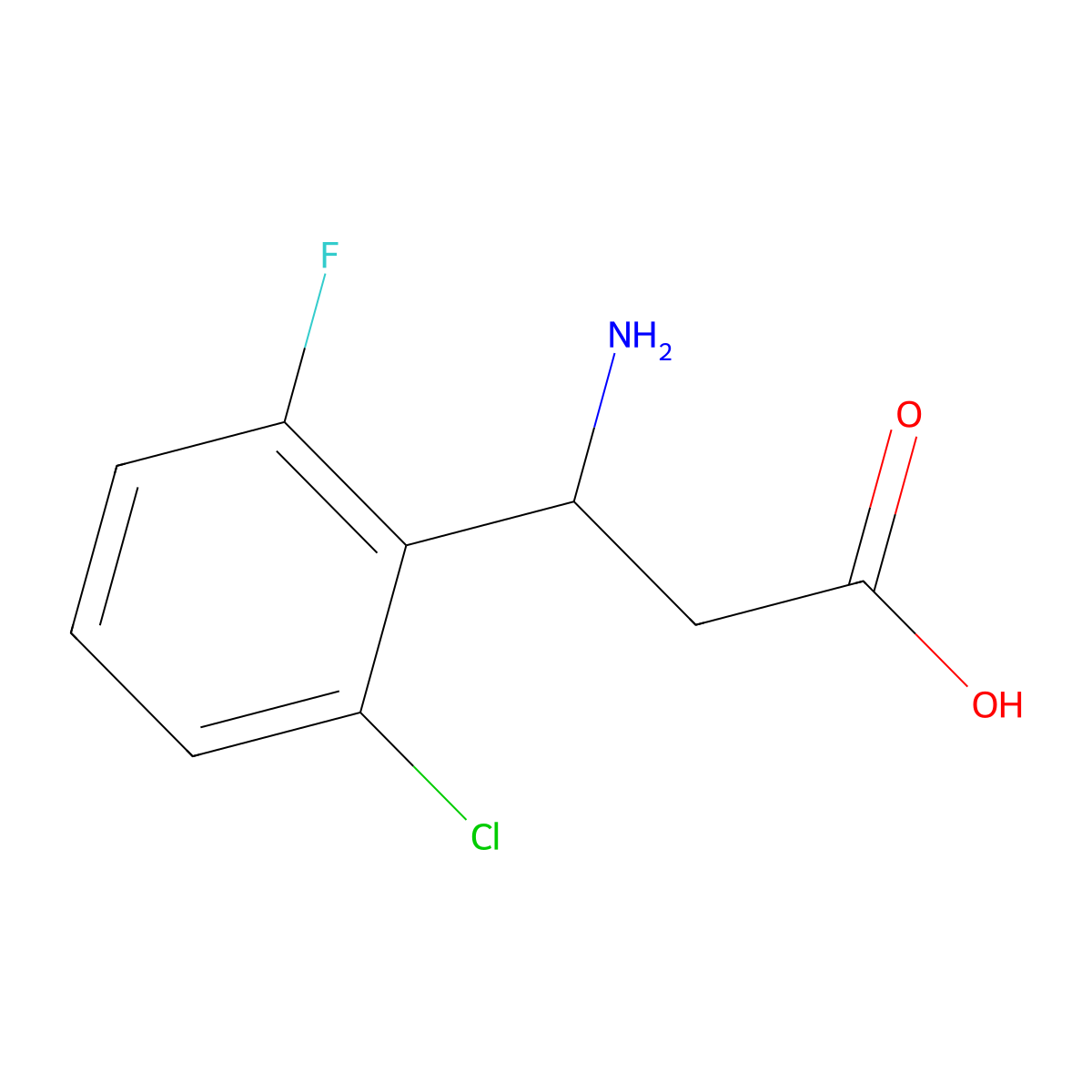 3-Amino-3-(2-chloro-6-fluorophenyl)propanoic acid molecular structure, CAS 682803-80-1
