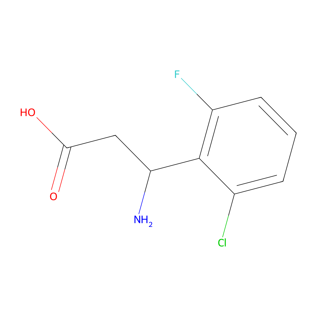 3-Amino-3-(2-chloro-6-fluorophenyl)propanoic acid molecular structure, CAS 682803-80-1