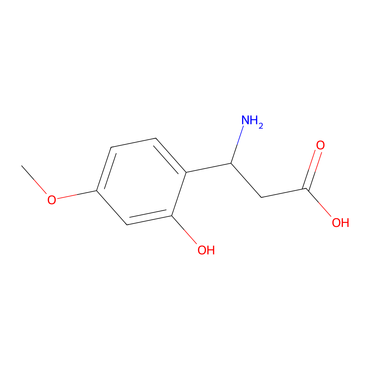3-Amino-3-(2-hydroxy-4-methoxyphenyl)propanoic acid molecular structure, CAS 682803-94-7