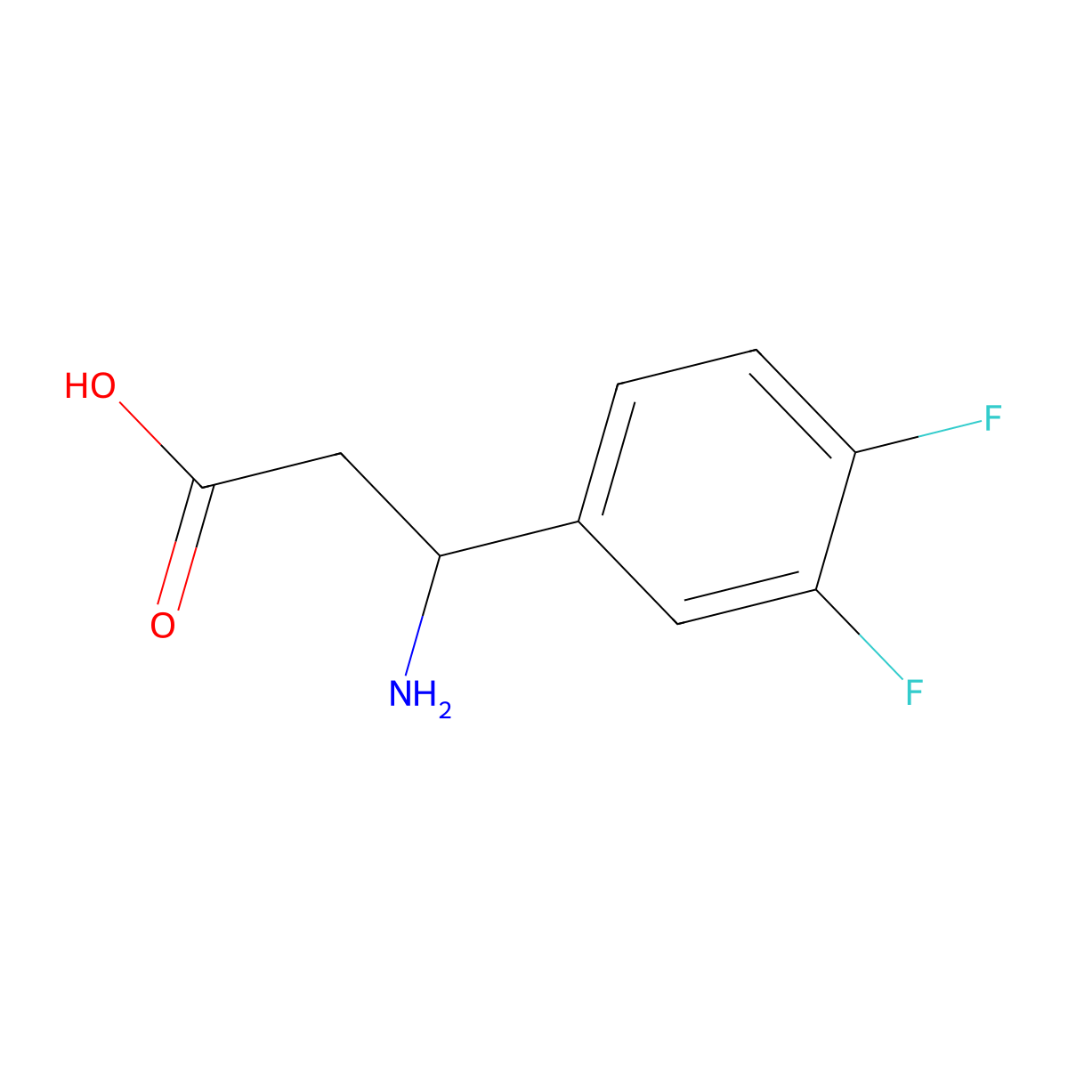 3-Amino-3-(3,4-difluorophenyl)propanoic acid molecular structure, CAS 682804-05-3