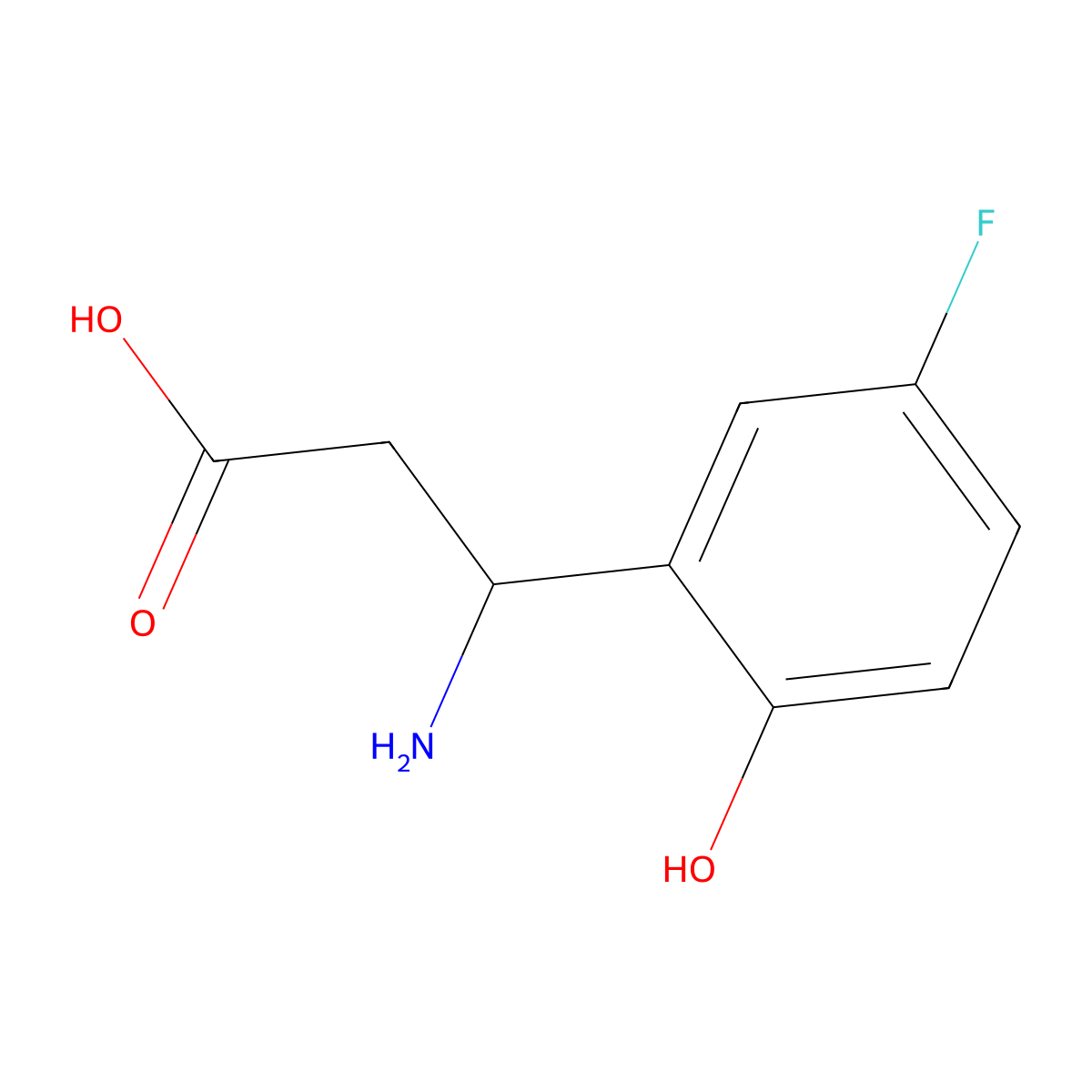 3-Amino-3-(5-fluoro-2-hydroxyphenyl)propanoic acid molecular structure, CAS 682804-08-6