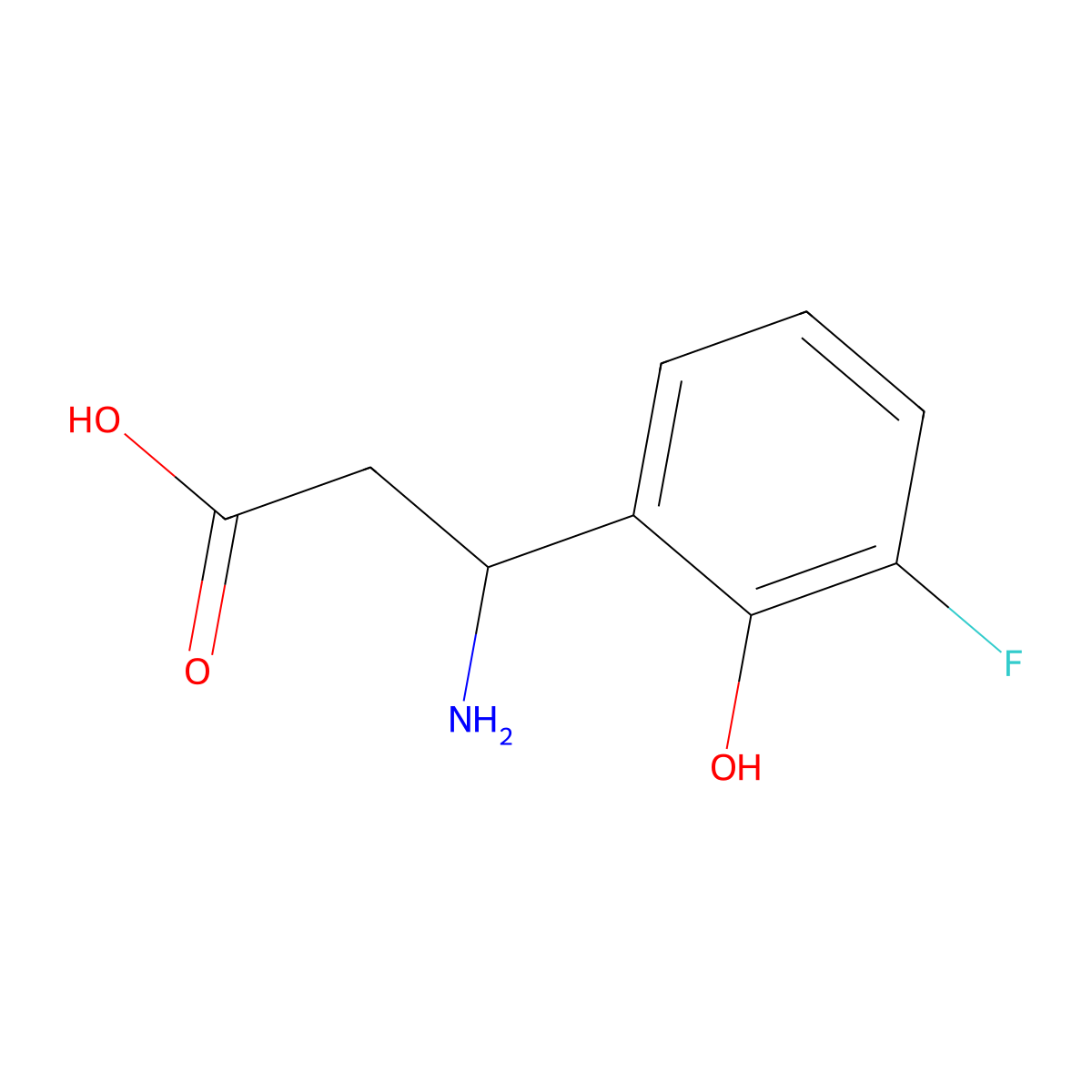 3-Amino-3-(3-fluoro-2-hydroxyphenyl)propanoic acid molecular structure, CAS 682804-09-7