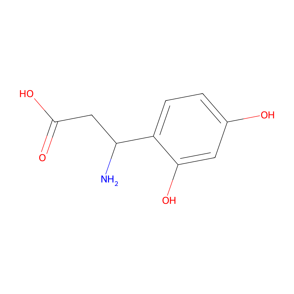 3-Amino-3-(2,4-dihydroxyphenyl)propanoic Acid molecular structure, CAS 682804-10-0