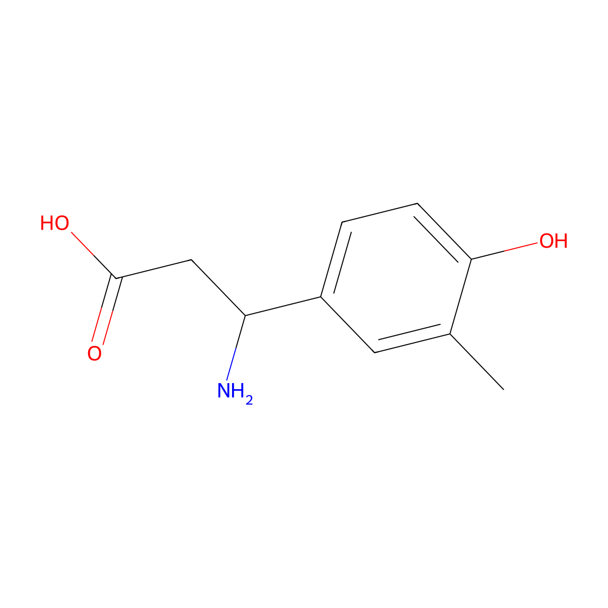3-Amino-3-(4-hydroxy-3-methylphenyl)propanoic acid molecular structure, CAS 682804-14-4