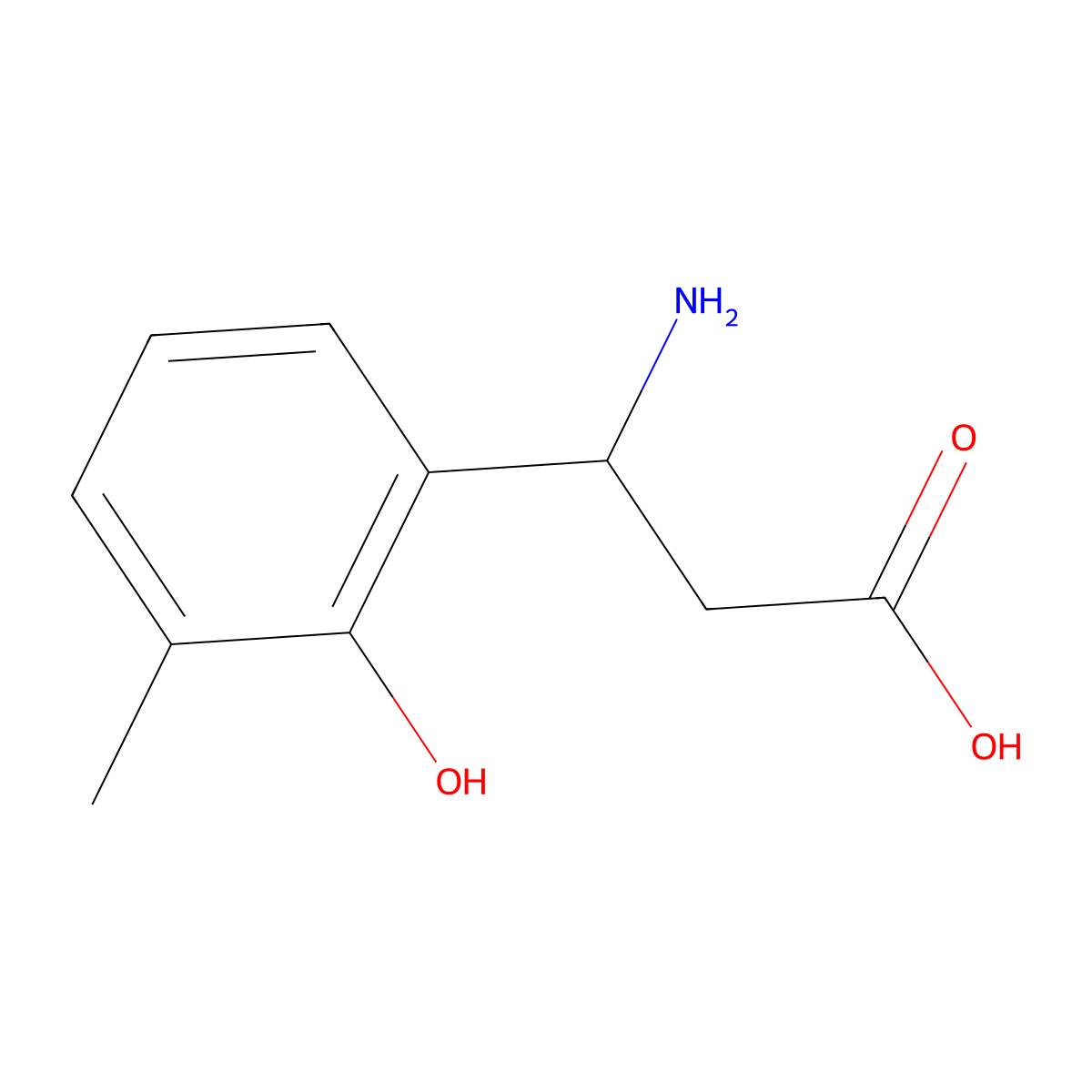 3-Amino-3-(2-hydroxy-3-methylphenyl)propanoic acid molecular structure, CAS 682804-16-6