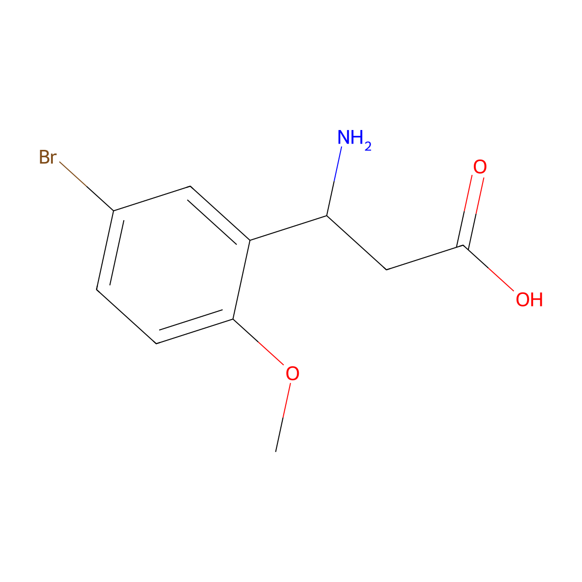3-Amino-3-(5-bromo-2-methoxyphenyl)propanoic acid molecular structure, CAS 682804-26-8