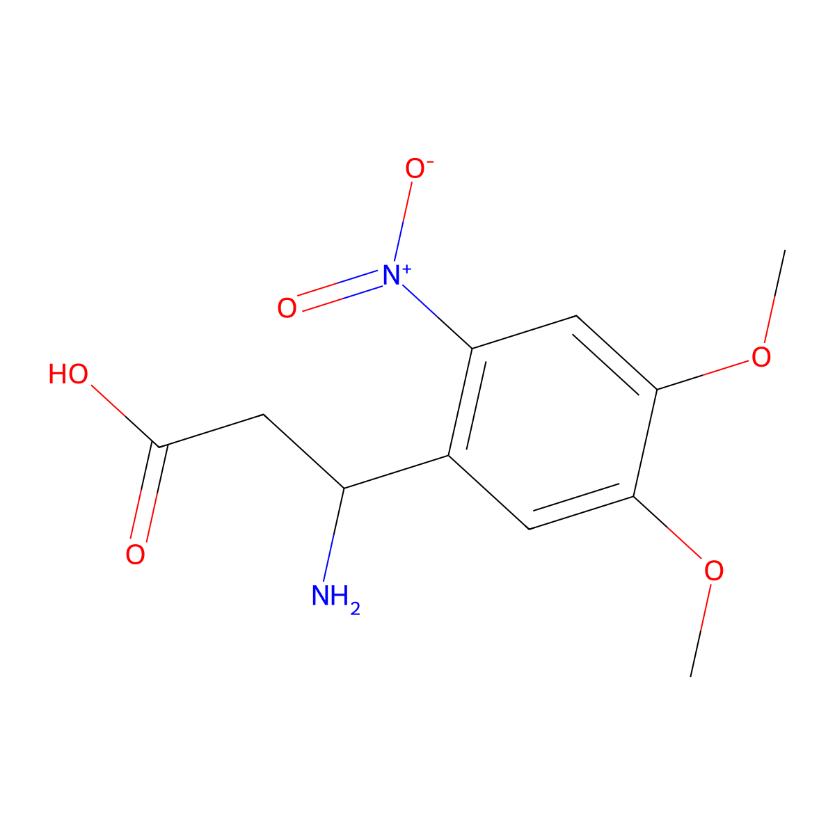 3-Amino-3-(4,5-dimethoxy-2-nitrophenyl)propanoic acid molecular structure, CAS 682804-28-0
