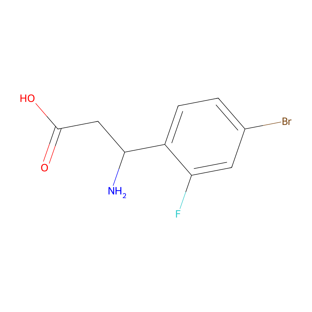 3-Amino-3-(4-bromo-2-fluorophenyl)propanoic acid molecular structure, CAS 682804-39-3