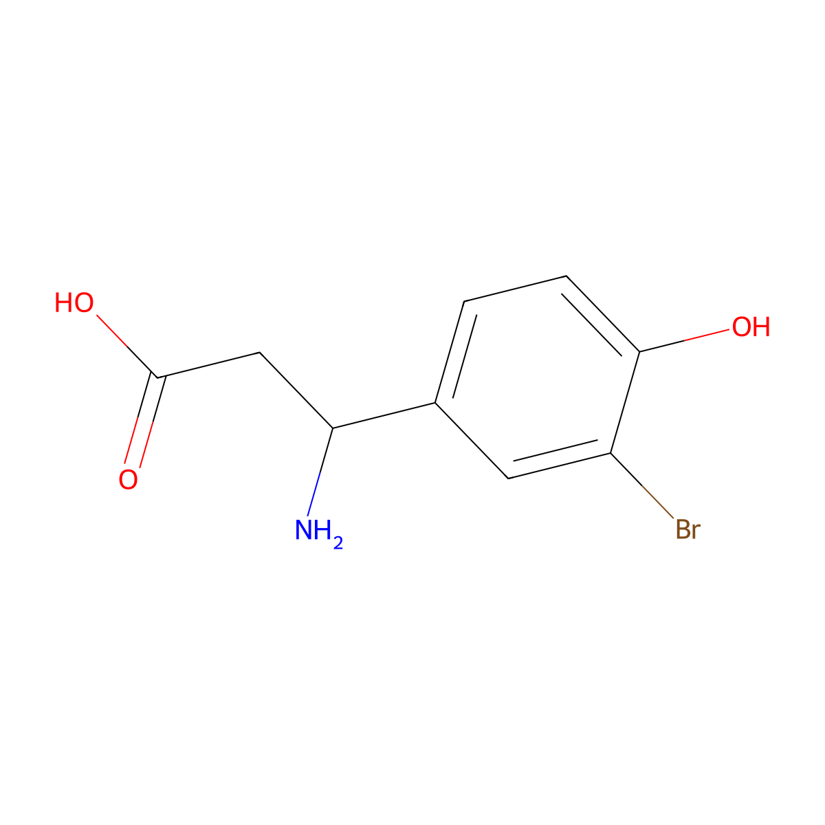 3-Amino-3-(3-bromo-4-hydroxyphenyl)propanoic acid molecular structure, CAS 682804-40-6