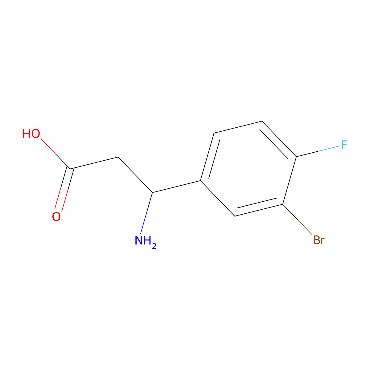 3-Amino-3-(3-bromo-4-fluorophenyl)propanoic acid molecular structure, CAS 682804-41-7