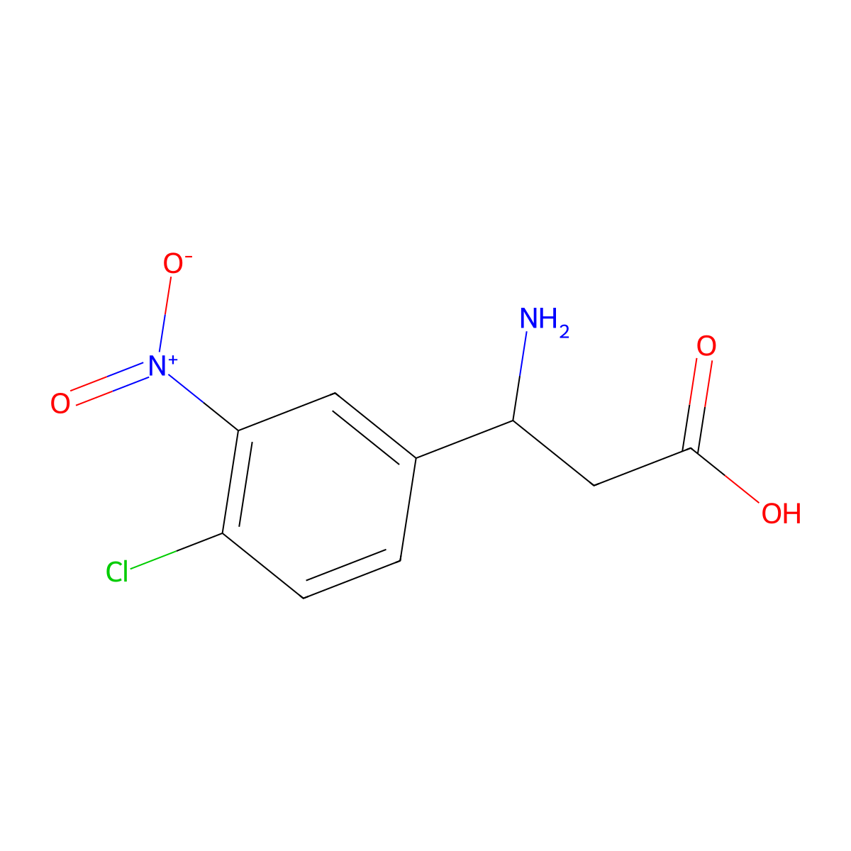 3-Amino-3-(4-chloro-3-nitrophenyl)propanoic acid molecular structure, CAS 682804-60-0