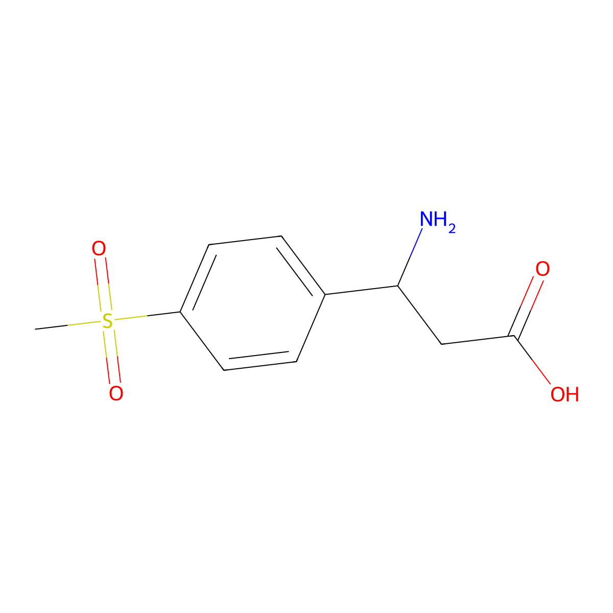 3-Amino-3-[4-(methylsulfonyl)phenyl]propionic Acid molecular structure, CAS 682804-62-2