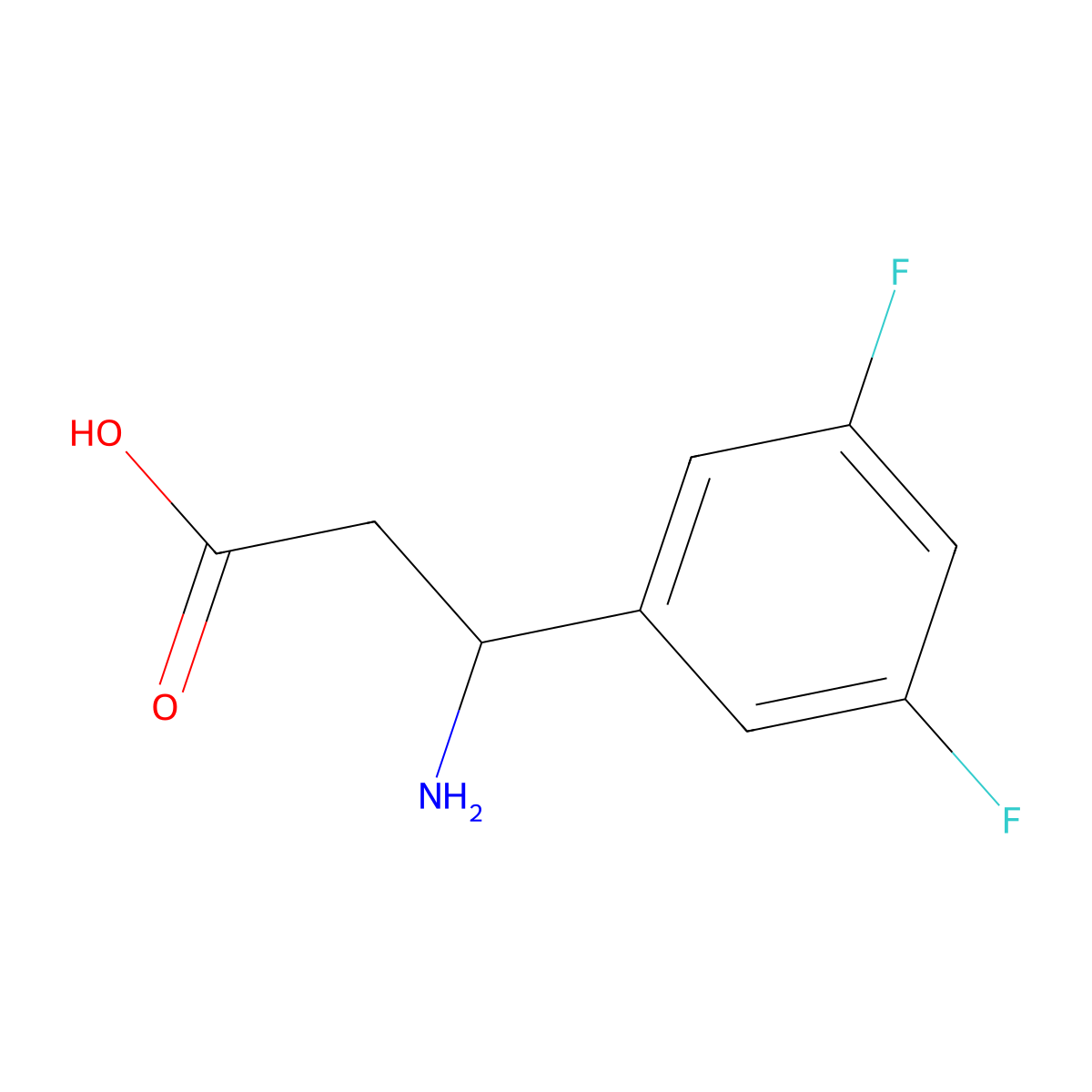 3-Amino-3-(3,5-difluorophenyl)propanoic acid molecular structure, CAS 682804-73-5